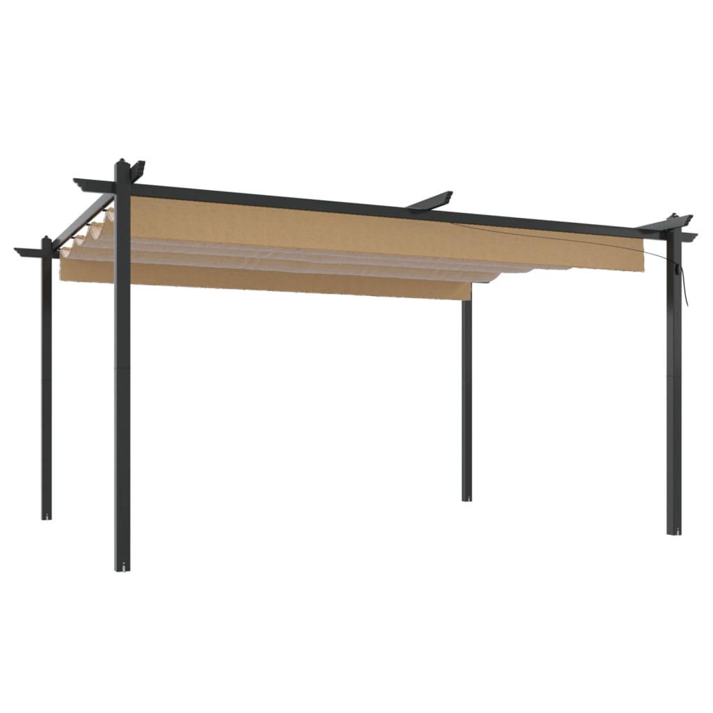 Vidaxl Garden Pracor con techo extensible 4x3 M Taupe
