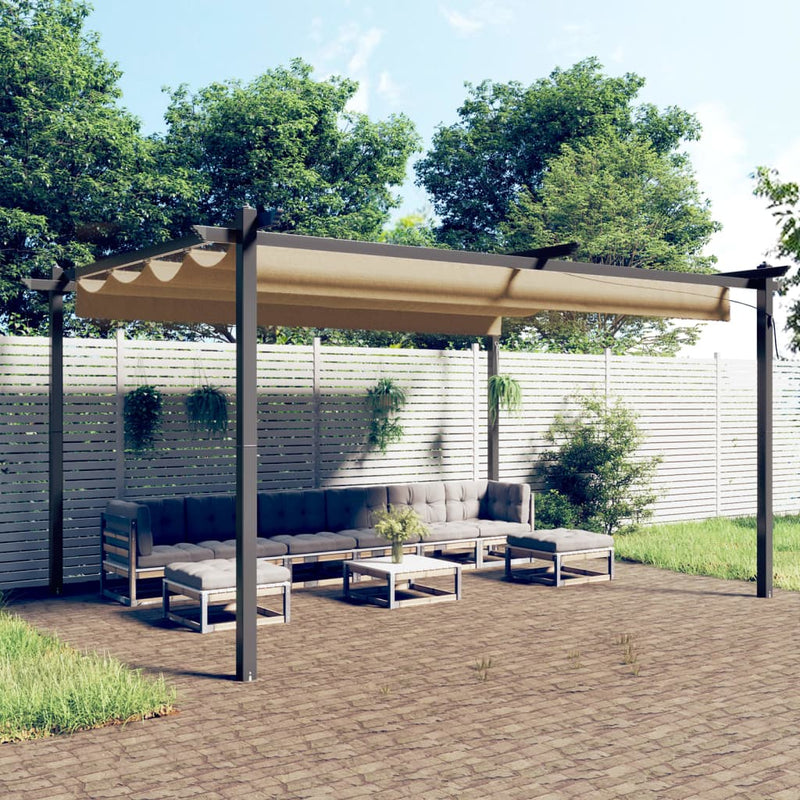 Vidaxl Garden Pracor con techo extensible 4x3 M Taupe