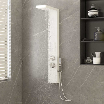Sistema de panel de ducha Vidaxl de aluminio blanco
