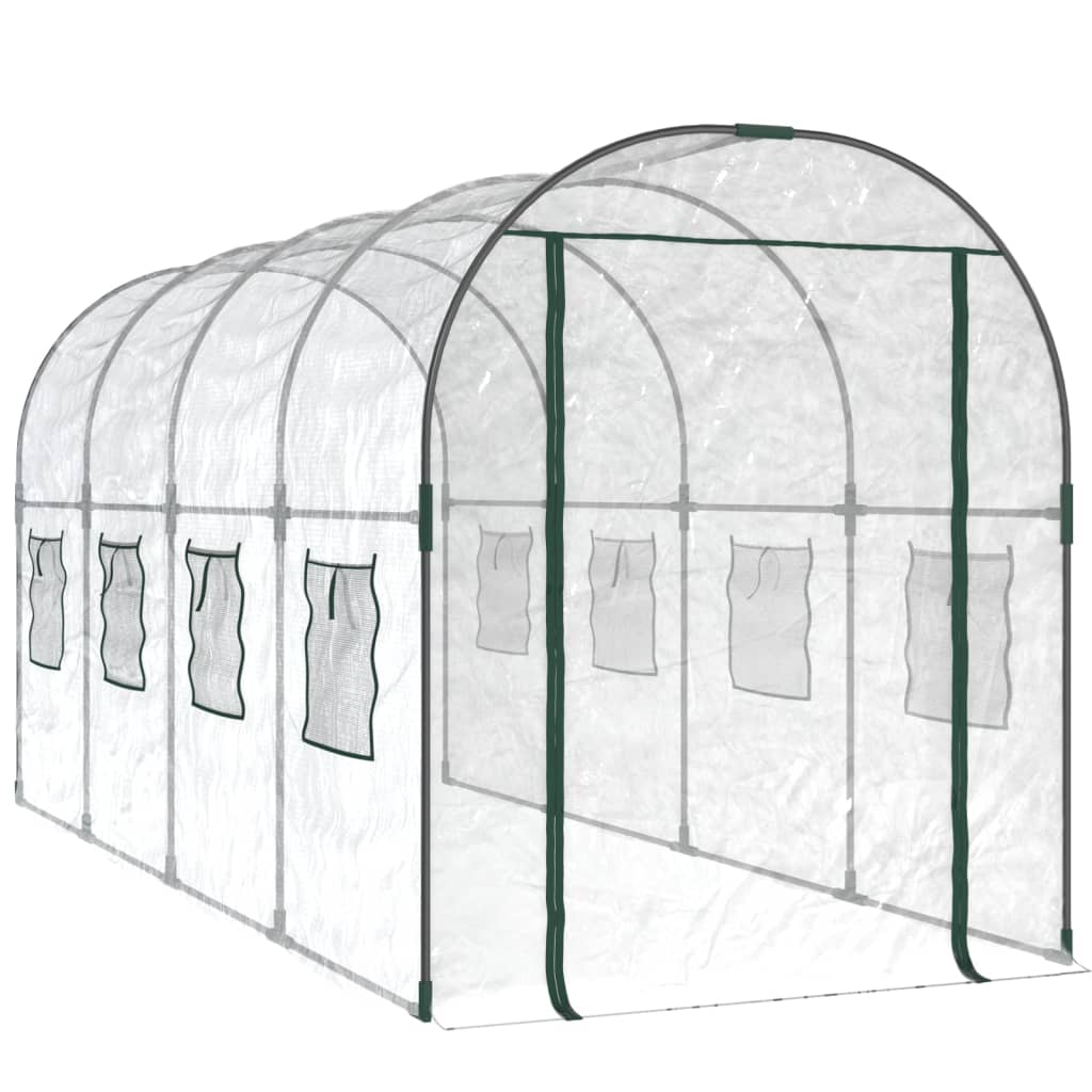 Vidaxl Tuinkas 160x400x190 cm PVC e acciaio rivestito in polvere trasparente