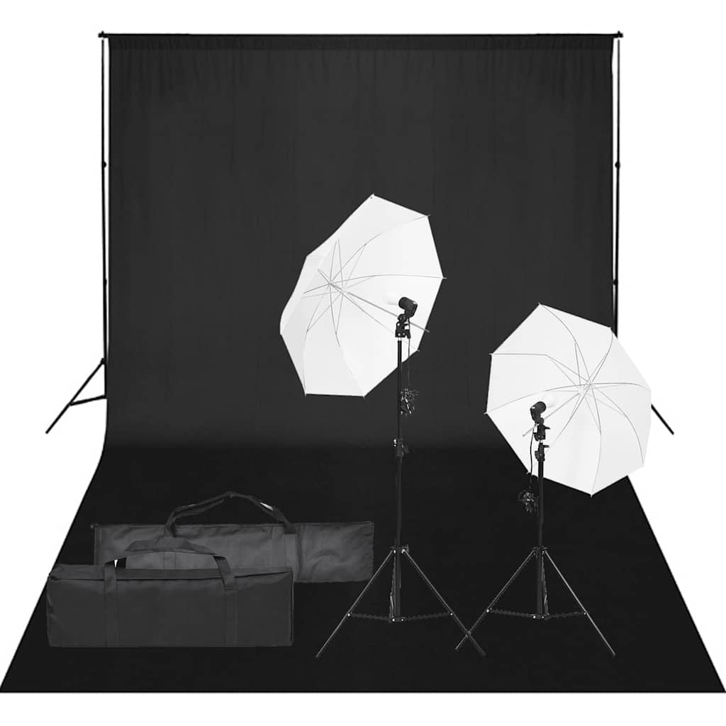 Vidaxl Photo Studio Conjunto de iluminación y fondo