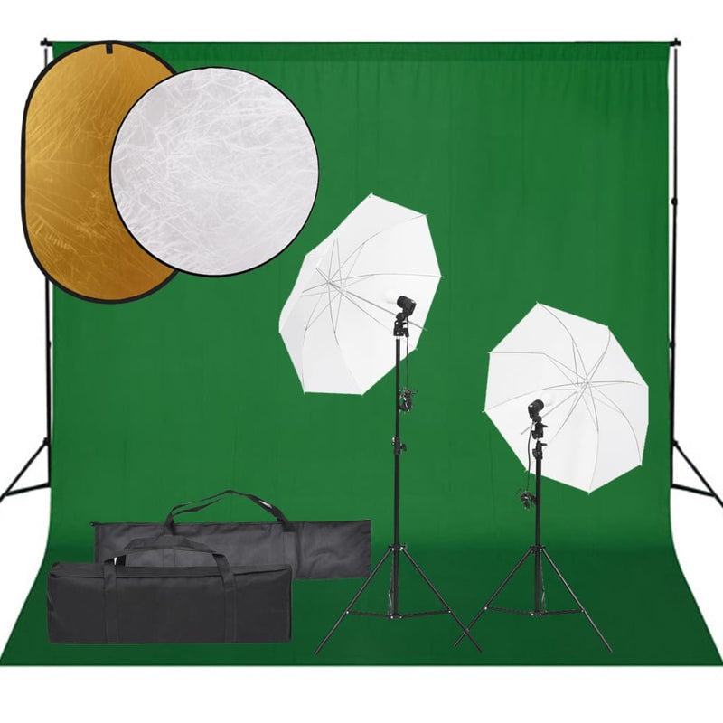 Vidaxl Photo Studio Set con set di illuminazione, sfondo e riflettore