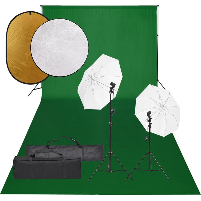 Vidaxl Photo Studio Set con set di illuminazione, sfondo e riflettore
