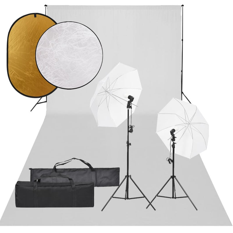Vidaxl Photo Studio Set con set di illuminazione, sfondo e riflettore