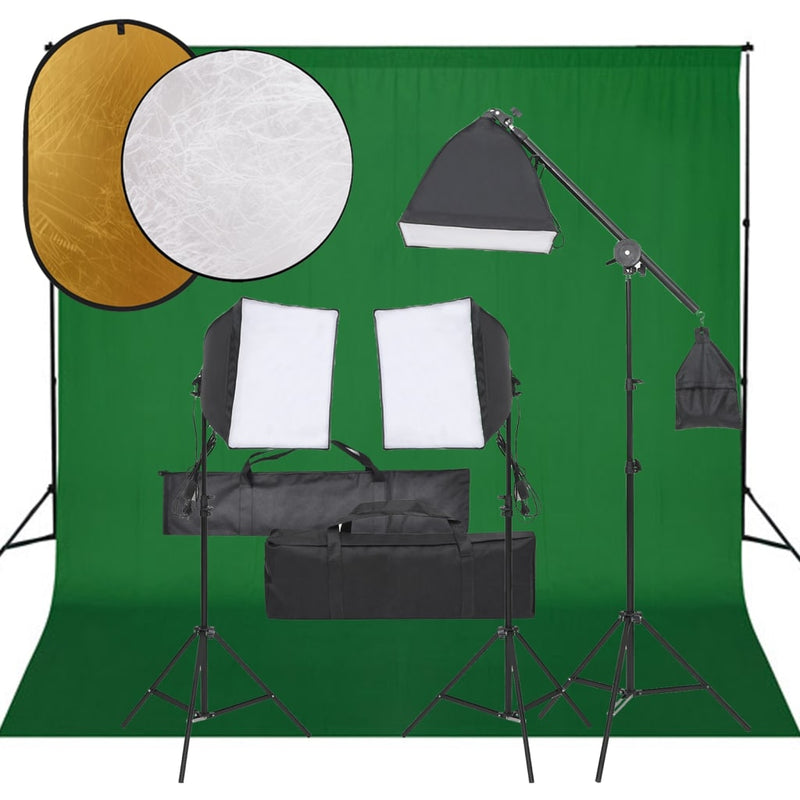 Vidaxl Photo Studio Set con set di illuminazione, sfondo e riflettore