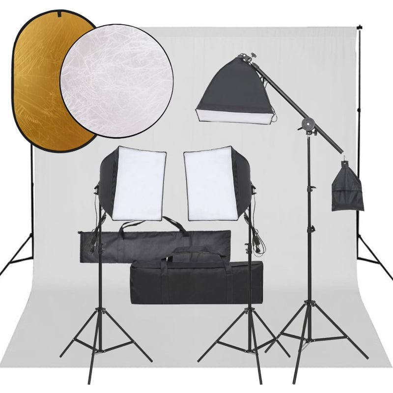 Vidaxl Photo Studio Set con set di illuminazione, sfondo e riflettore