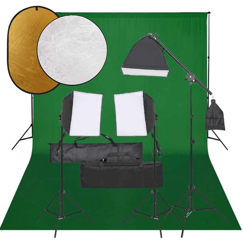 Vidaxl Photo Studio Set con set di illuminazione, sfondo e riflettore