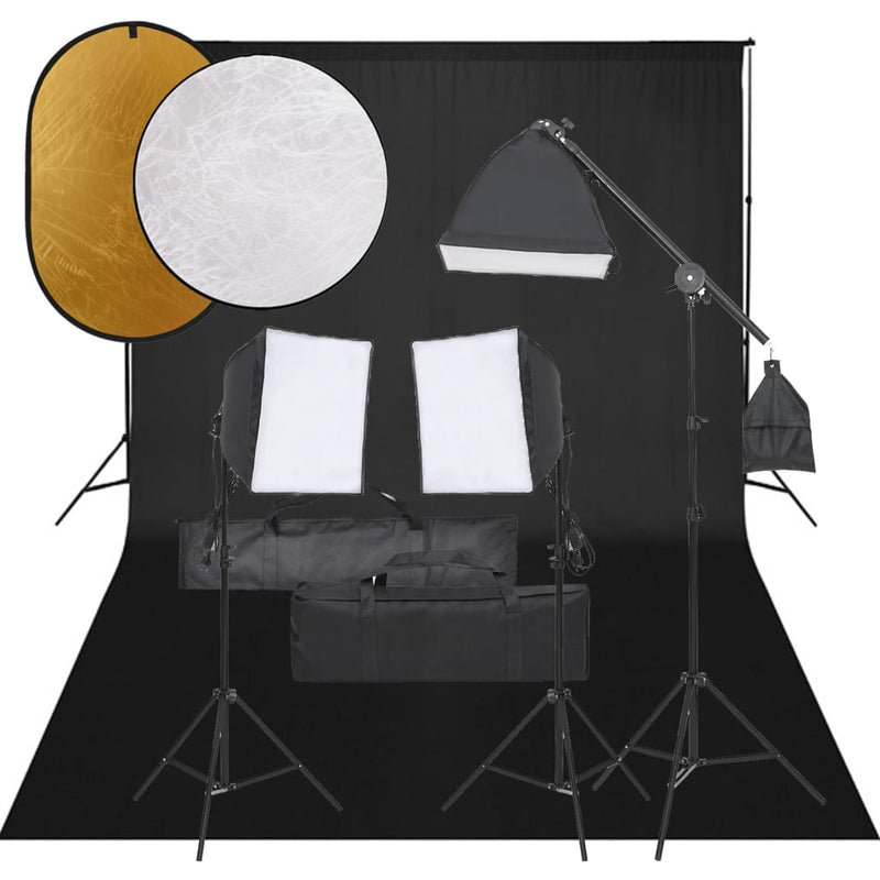 Vidaxl Photo Studio Set con set di illuminazione, sfondo e riflettore