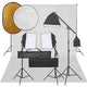 Vidaxl Photo Studio Conjunto de iluminación, fondo y reflector
