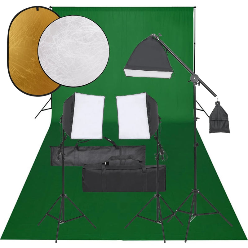 Vidaxl Photo Studio Set con set di illuminazione, sfondo e riflettore
