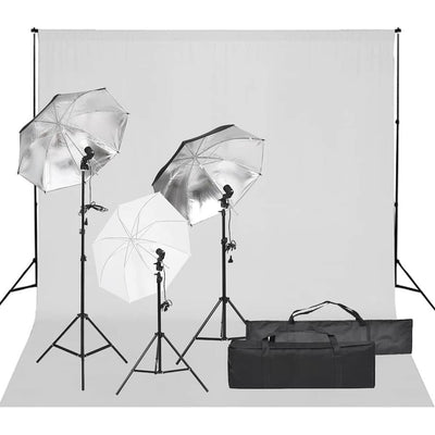 Vidaxl Photo Studio Conjunto de iluminación y fondo