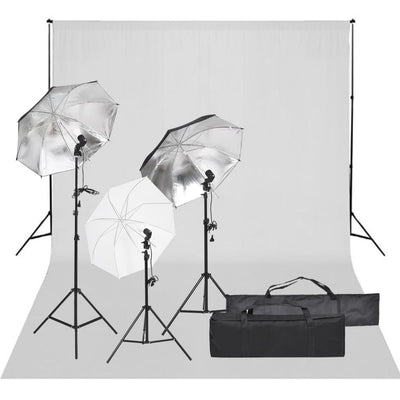 Vidaxl Photo Studio Conjunto de iluminación y fondo