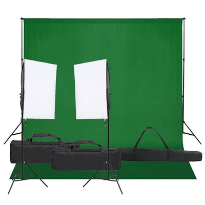Vidaxl Photo Studio Conjunto de iluminación y fondo