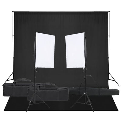 Vidaxl Photo Studio Conjunto de iluminación y fondo