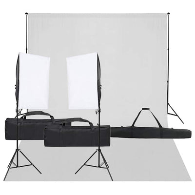 Vidaxl Photo Studio Conjunto de iluminación y fondo