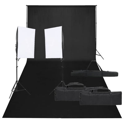Vidaxl Photo Studio Conjunto de iluminación y fondo
