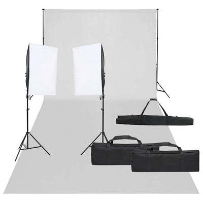 Vidaxl Photo Studio Conjunto de iluminación y fondo