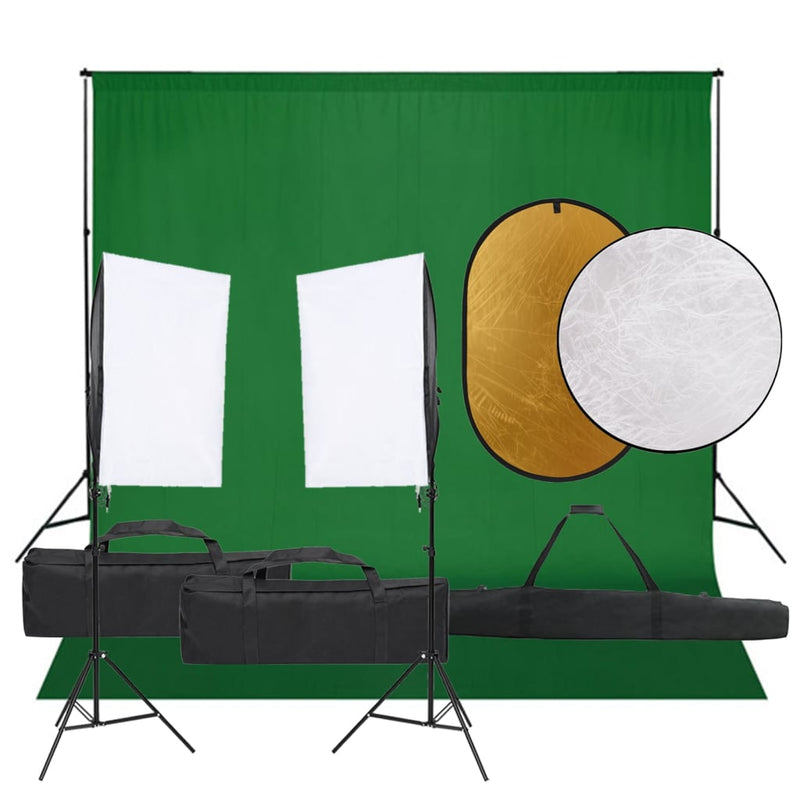 Vidaxl Photo Studio Set con set di illuminazione, sfondo e riflettore