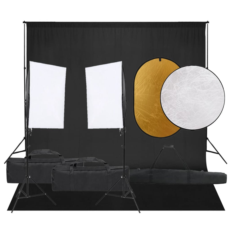 Vidaxl Photo Studio Set con set di illuminazione, sfondo e riflettore