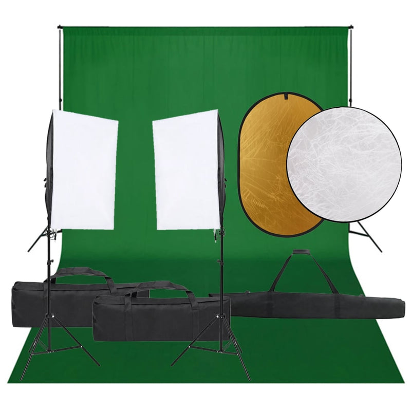 Vidaxl Photo Studio Set con set di illuminazione, sfondo e riflettore