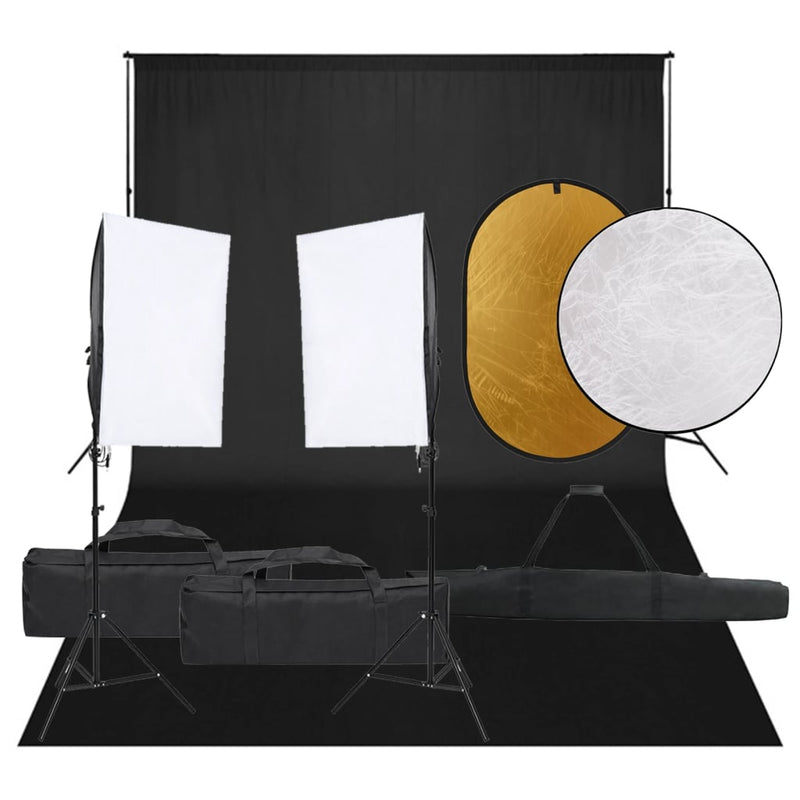 Vidaxl Photo Studio Set con set di illuminazione, sfondo e riflettore