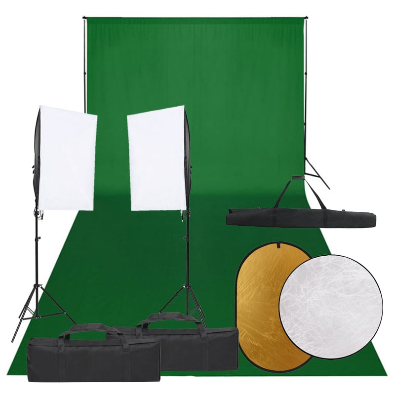 Vidaxl Photo Studio Set con set di illuminazione, sfondo e riflettore