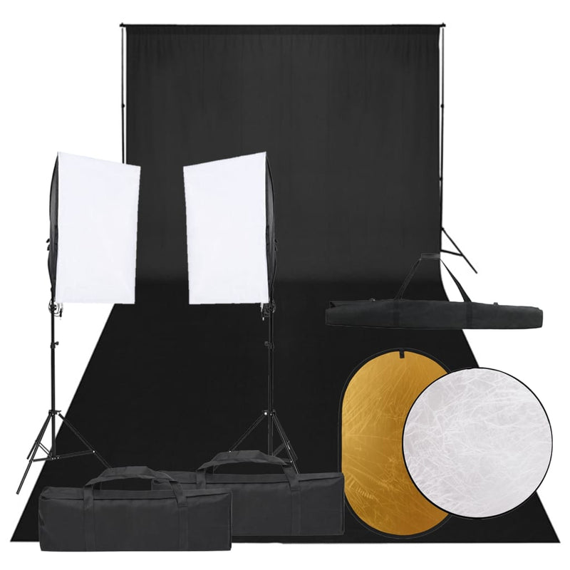 Vidaxl Photo Studio Set con set di illuminazione, sfondo e riflettore