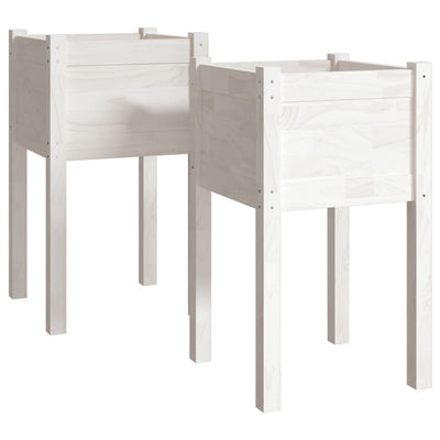 Vidaxl fioriere 2 ST 40x40x70 cm Pino solido bianco