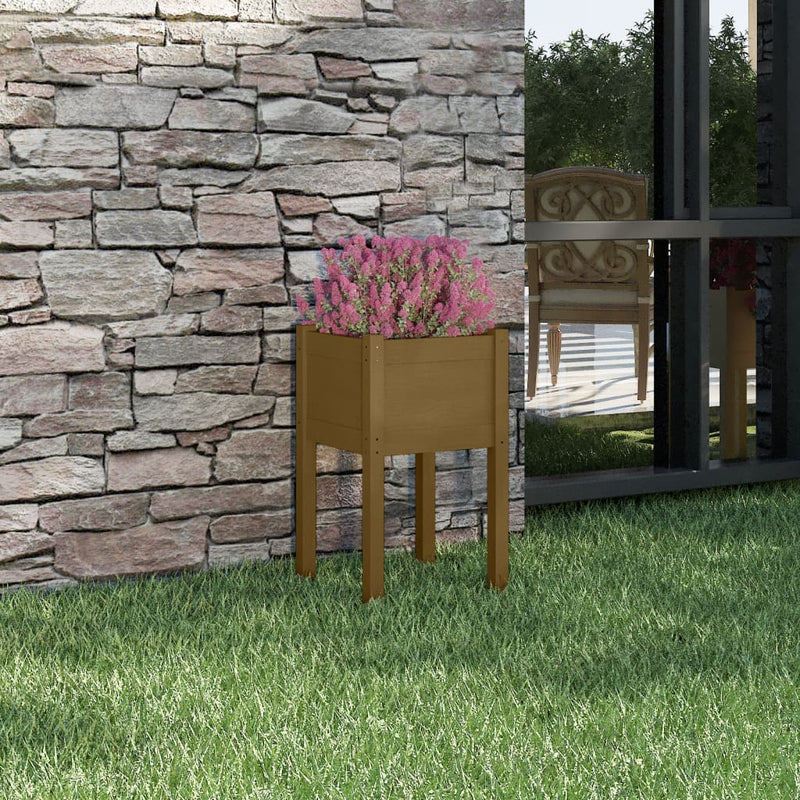 Vidaxl Planning Box 40x40x70 cm de pino sólido marrón