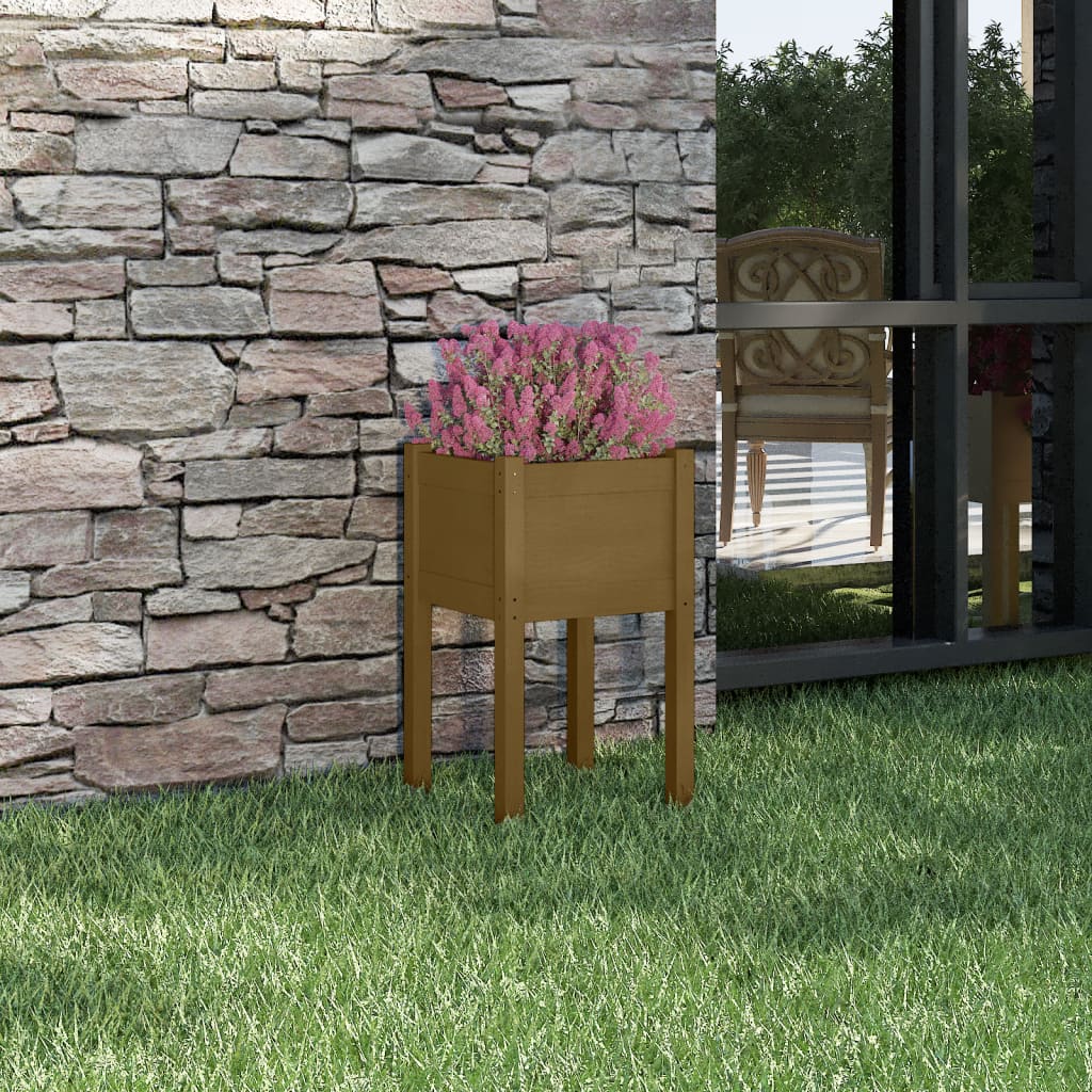 Vidaxl Planning Box 40x40x70 cm de pino sólido marrón