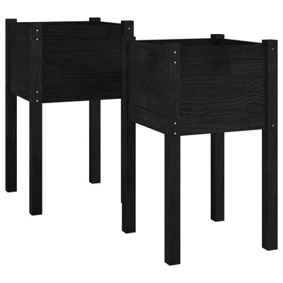 Vidaxl fioriere 2 ST 40x40x70 cm Pino solido nero