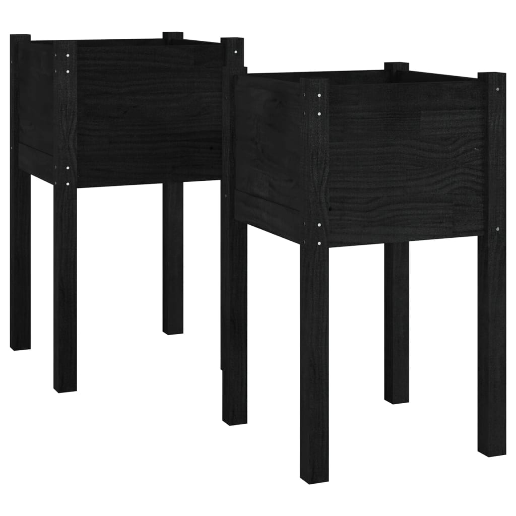 Vidaxl fioriere 2 ST 40x40x70 cm Pino solido nero
