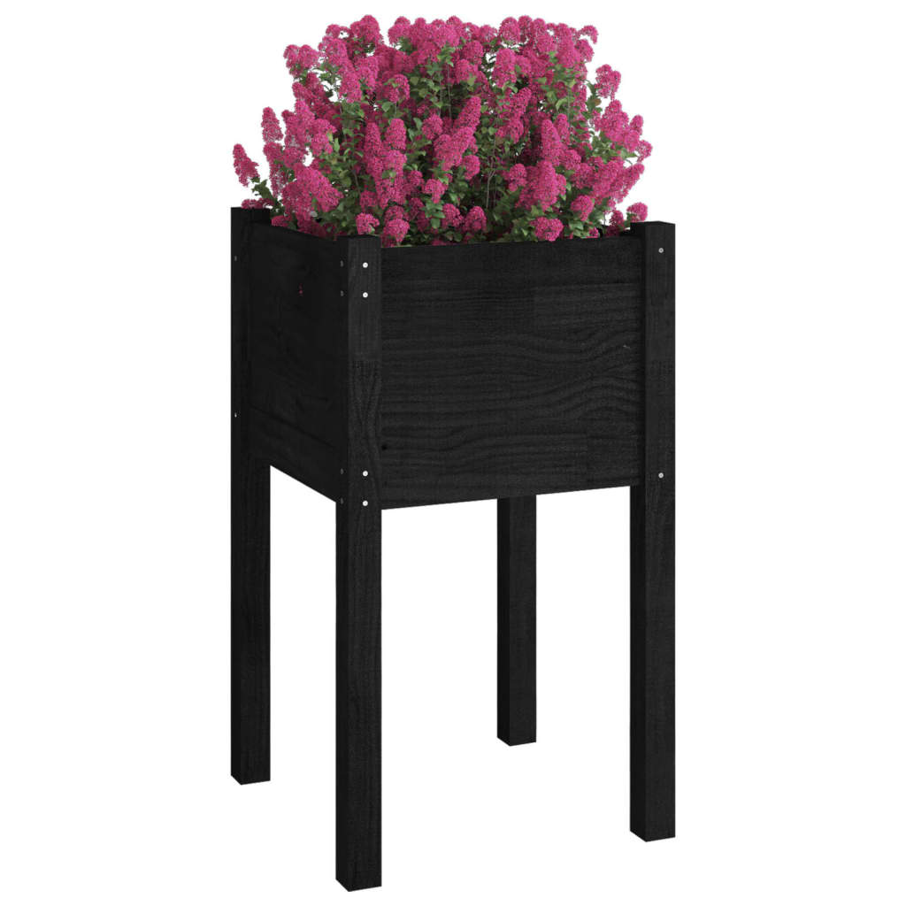 Vidaxl fioriere 2 ST 40x40x70 cm Pino solido nero