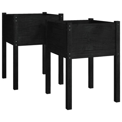 Vidaxl fioriere 2 St 50x50x70 cm Pino solido nero