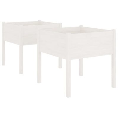 Vidaxl fioriere 2 ST 70x70x70 cm Pino solido bianco