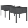 Plantadores Vidaxl 2 ST 70x70x70 cm de pino sólido gris