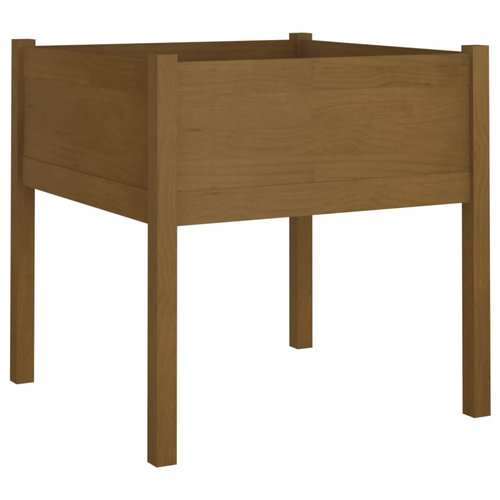 Vidaxl Planning Box 70x70x70 cm de pino sólido marrón marrón