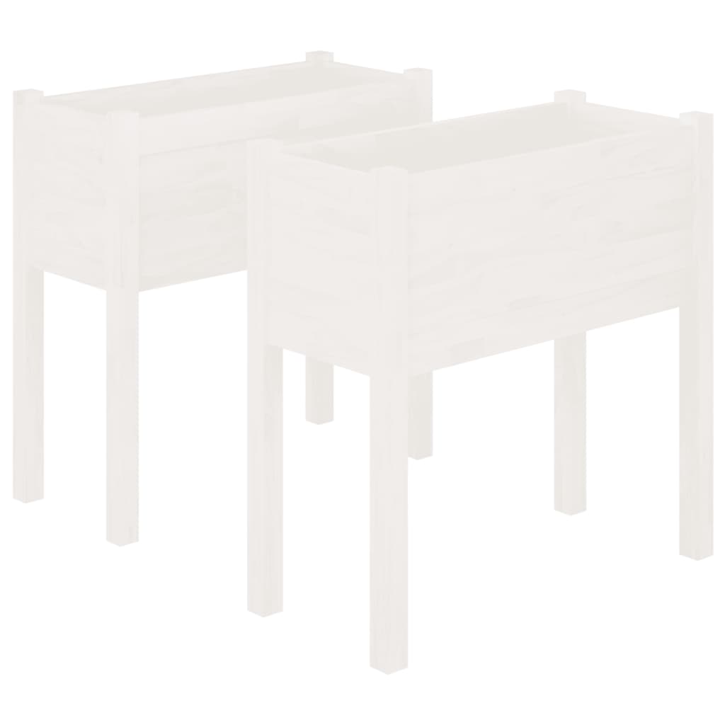 Vidaxl fioriere 2 ST 70x31x70 cm Pino solido bianco