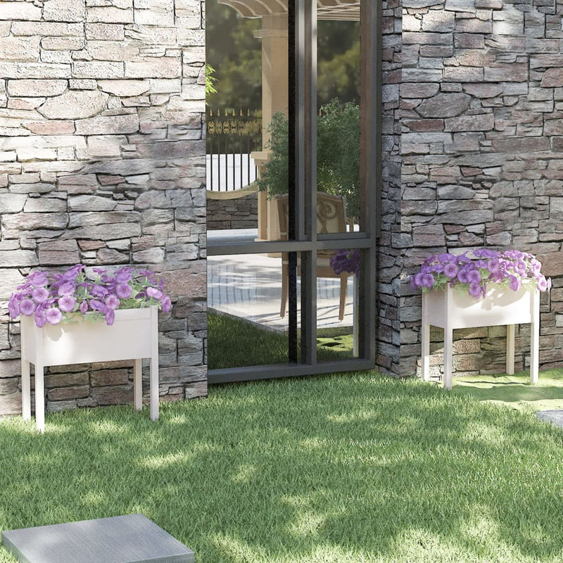 Vidaxl fioriere 2 ST 70x31x70 cm Pino solido bianco