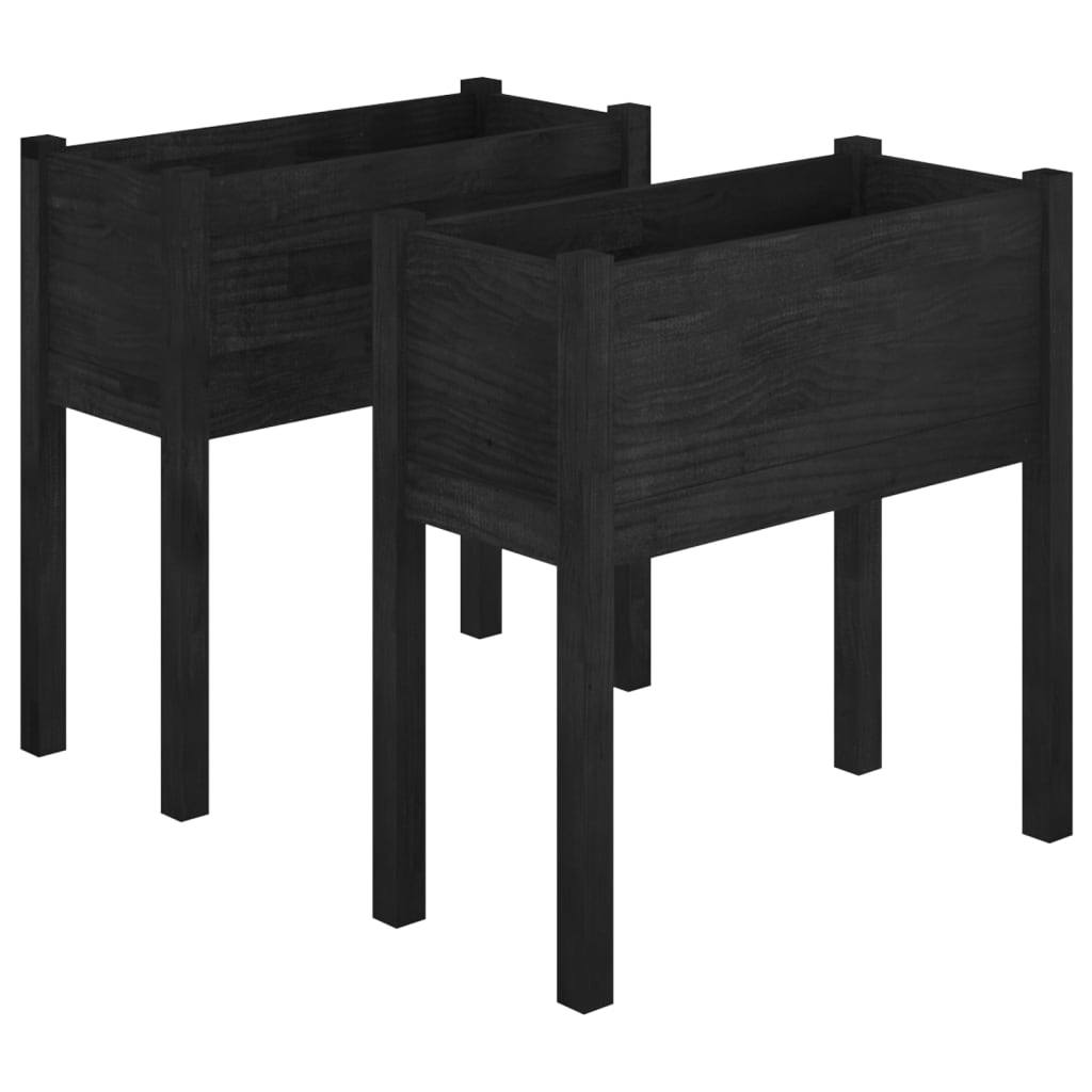 Plantadores Vidaxl 2 ST 70X31X70 CM SOLID PINE NEGRO