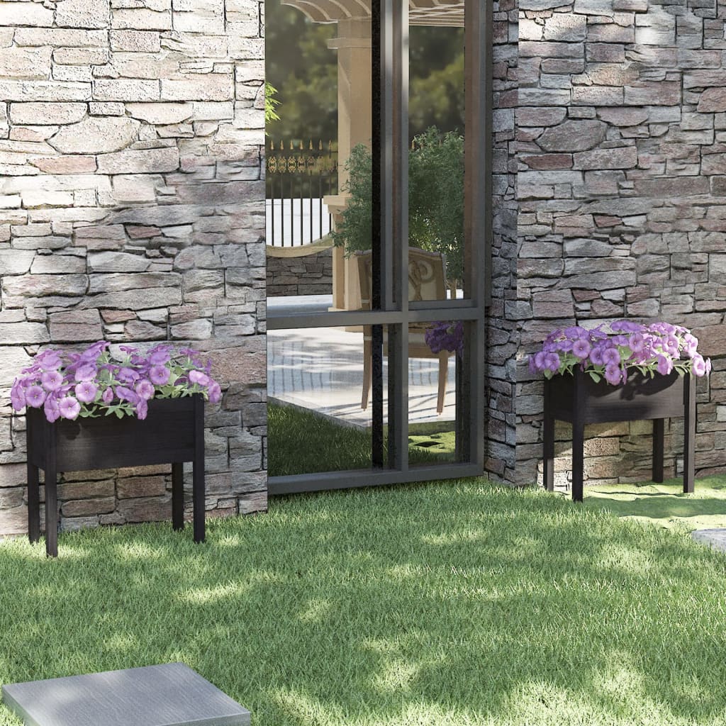 Plantadores Vidaxl 2 ST 70X31X70 CM SOLID PINE NEGRO