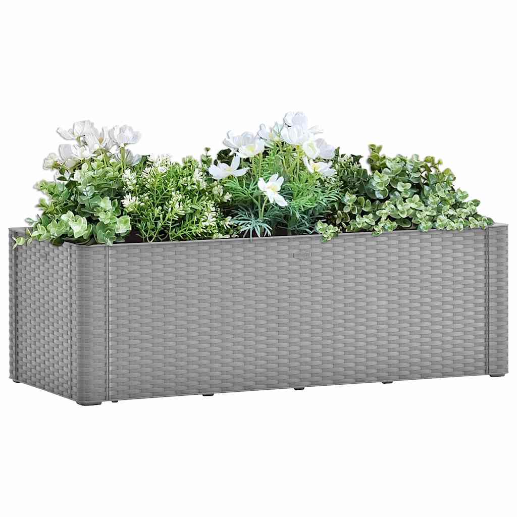 Plantador Vidaxl elevado con sistema de riego 100x43x33 cm gris