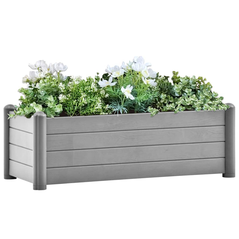 Vidaxl plantenbak verhoogd 100x43x35 cm pp steengrijs