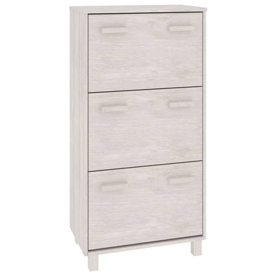 Vidaxl Cabinet da scarpe Hamar 59.5x35x117 cm Pino solido bianco