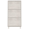 Vidaxl Cabinet da scarpe Hamar 59.5x35x117 cm Pino solido bianco