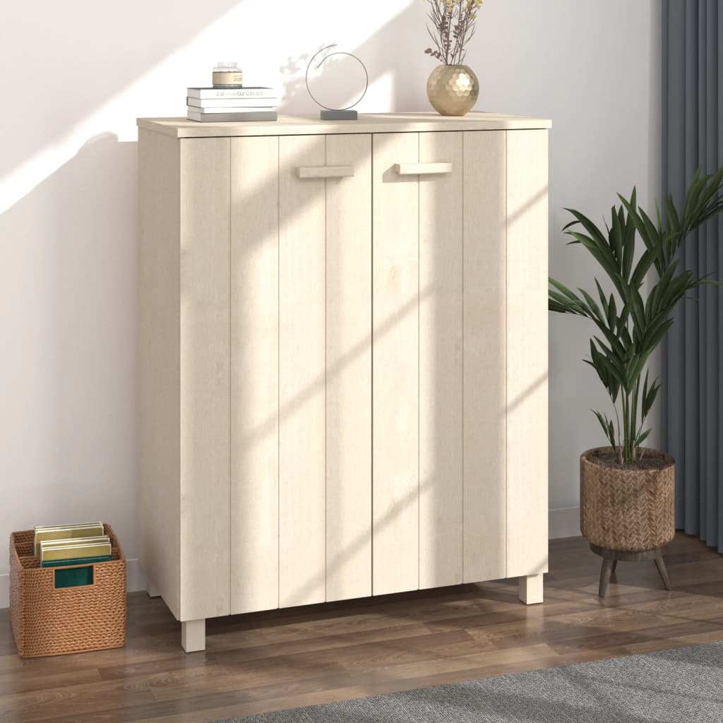 Vidaxl Cabinet da scarpe Hamar 85x40x108 cm Miele di pino solido
