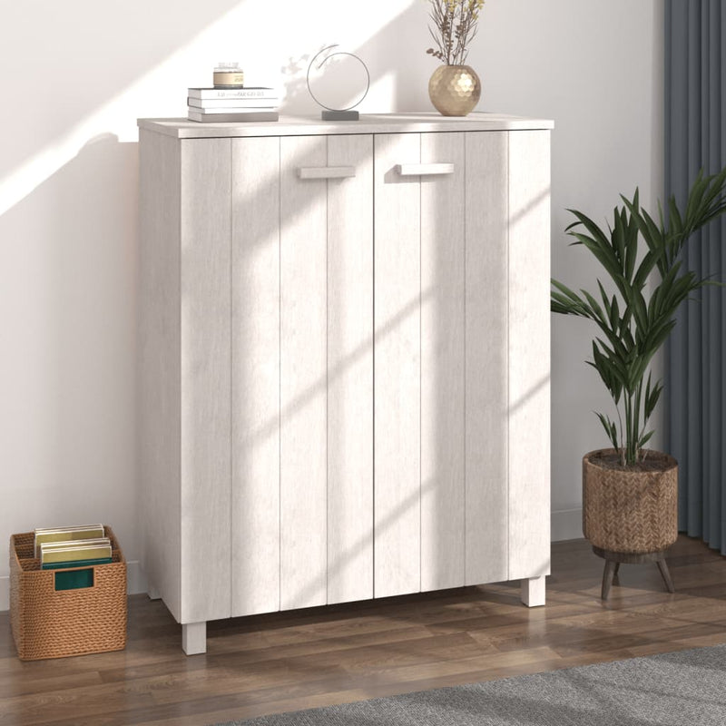 Vidaxl Cabinet da scarpe Hamar 85x40x108 cm Pinino solido
