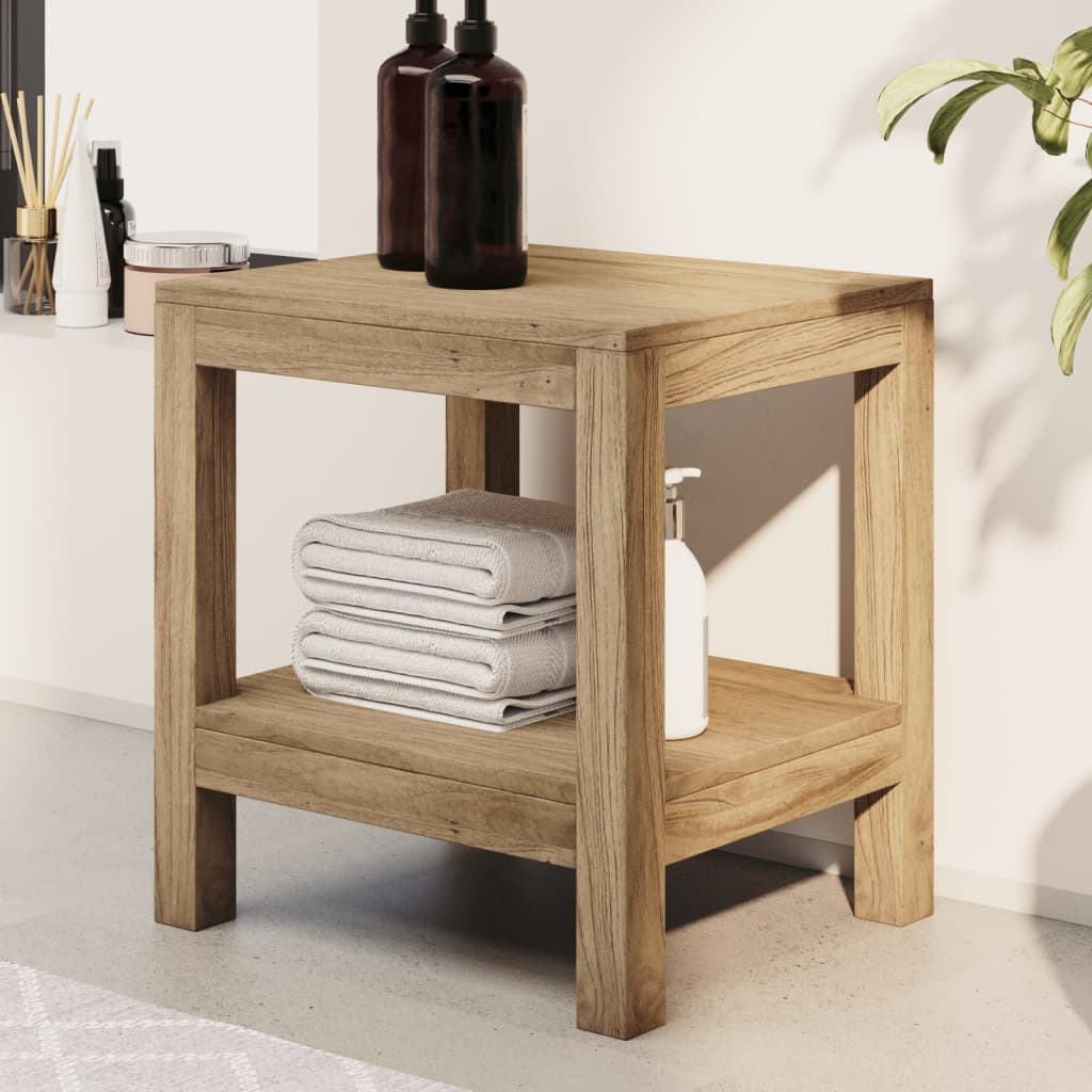 Vidaxl Tabella bagno 45x35x45 cm Teak solido