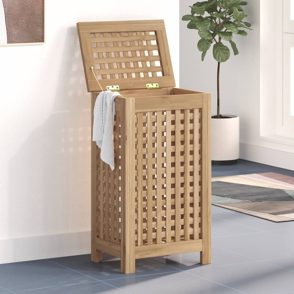 Vidaxl Laundry Basket 35x25x60 cm Teak solido