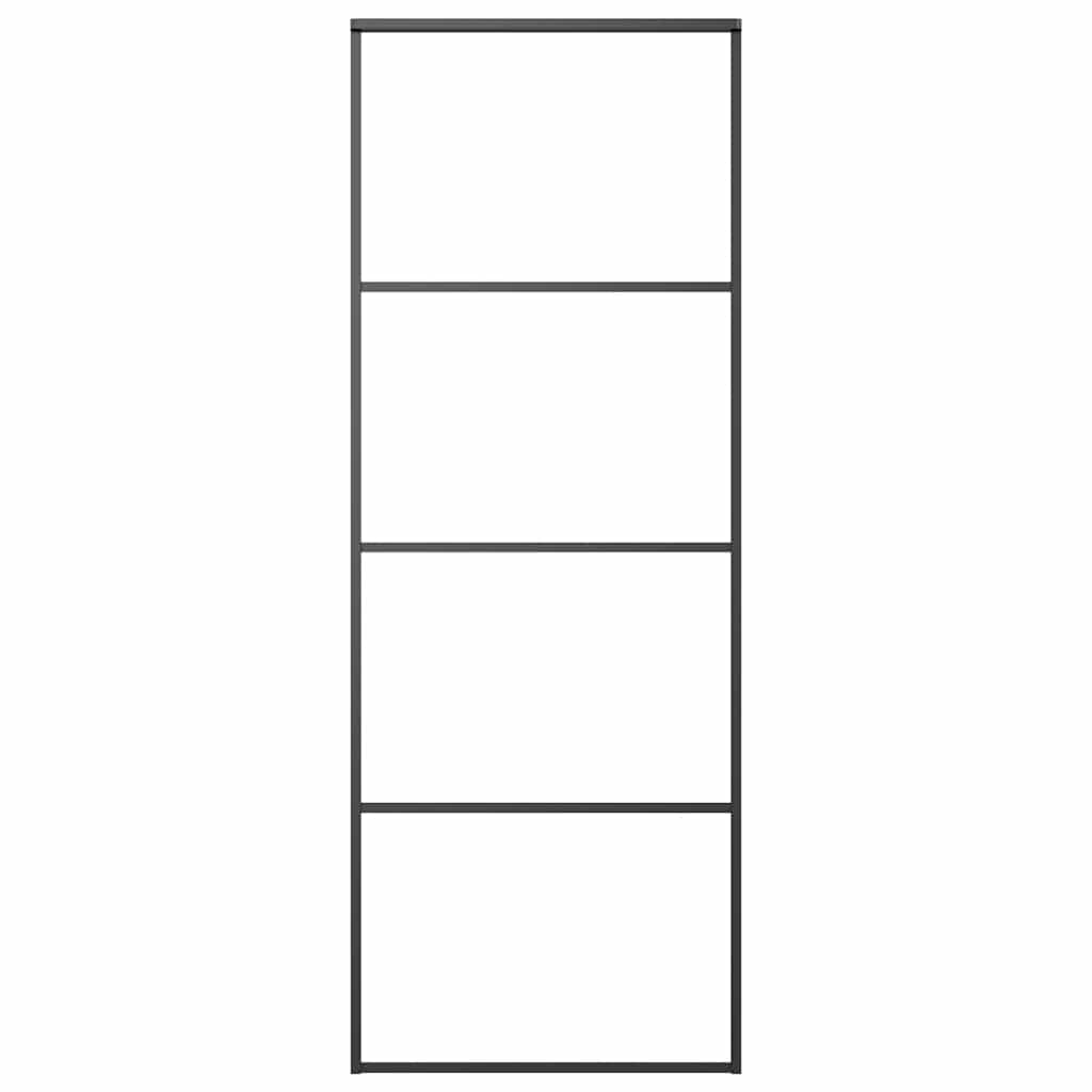Vidaxl schuifdeur 76x205 cm mat esg-glas en aluminium zwart